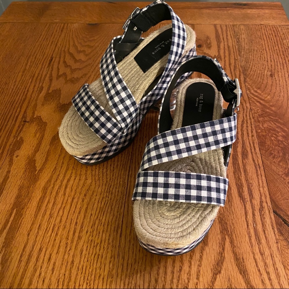 rag & bone Megan Gingham Espadrille Sandals
